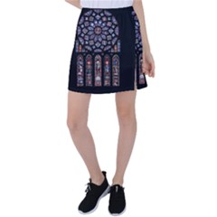 Chartres Cathedral Notre Dame De Paris Stained Glass Tennis Skirt