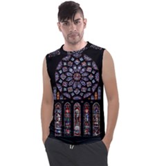 Chartres Cathedral Notre Dame De Paris Stained Glass Men s Regular Tank Top