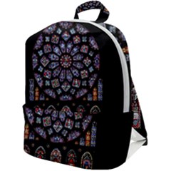 Chartres Cathedral Notre Dame De Paris Stained Glass Zip Up Backpack