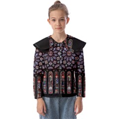 Chartres Cathedral Notre Dame De Paris Stained Glass Kids  Peter Pan Collar Blouse