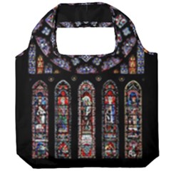 Chartres Cathedral Notre Dame De Paris Stained Glass Foldable Grocery Recycle Bag