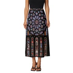 Chartres Cathedral Notre Dame De Paris Stained Glass Classic Midi Chiffon Skirt