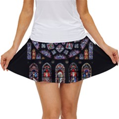 Chartres Cathedral Notre Dame De Paris Stained Glass Women s Skort