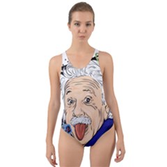 Albert Einstein Physicist Cut-out Back One Piece Swimsuit by Maspions