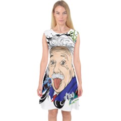 Albert Einstein Physicist Capsleeve Midi Dress
