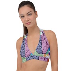 Brain Heart Balance Emotion Halter Plunge Bikini Top