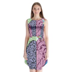 Brain Heart Balance Emotion Sleeveless Chiffon Dress  