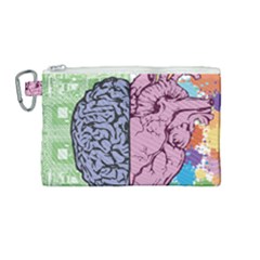 Brain Heart Balance Emotion Canvas Cosmetic Bag (medium)