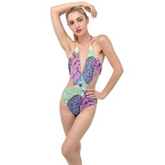 Brain Heart Balance Emotion Plunging Cut Out Swimsuit