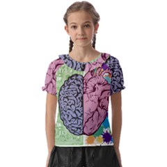 Brain Heart Balance Emotion Kids  Frill Chiffon Blouse