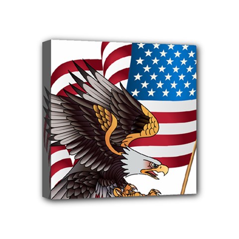 American Eagle Clip Art Mini Canvas 4  X 4  (stretched)