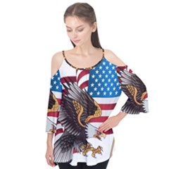 American Eagle Clip Art Flutter Sleeve T-shirt 