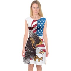 American Eagle Clip Art Capsleeve Midi Dress