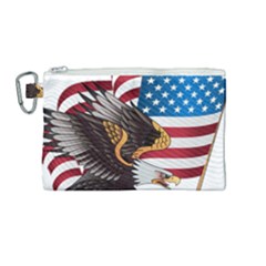 American Eagle Clip Art Canvas Cosmetic Bag (medium) by Maspions