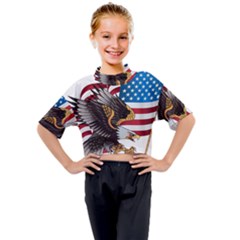 American Eagle Clip Art Kids Mock Neck T-Shirt