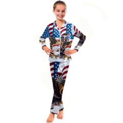 American Eagle Clip Art Kids  Satin Long Sleeve Pajamas Set