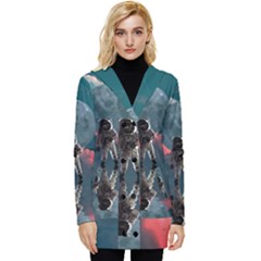 Astronaut Moon Space Nasa Planet Button Up Hooded Coat 