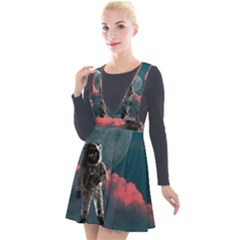 Astronaut Moon Space Nasa Planet Plunge Pinafore Velour Dress