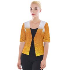 Beer Bubbles Pattern Cropped Button Cardigan by Maspions