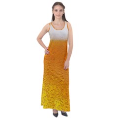 Beer Bubbles Pattern Sleeveless Velour Maxi Dress