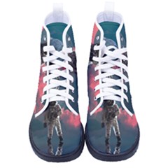 Astronaut Moon Space Nasa Planet Women s High-top Canvas Sneakers by Maspions