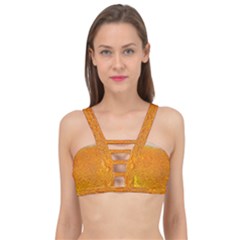 Beer Bubbles Pattern Cage Up Bikini Top