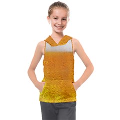 Beer Bubbles Pattern Kids  Sleeveless Hoodie by Maspions