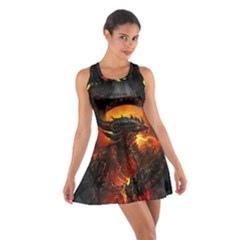 Dragon Fire Fantasy Art Cotton Racerback Dress