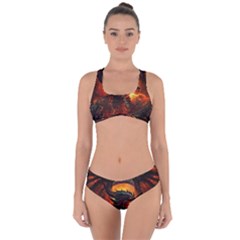 Dragon Fire Fantasy Art Criss Cross Bikini Set