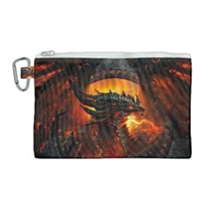 Dragon Fire Fantasy Art Canvas Cosmetic Bag (large)