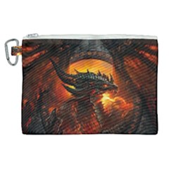 Dragon Fire Fantasy Art Canvas Cosmetic Bag (xl)