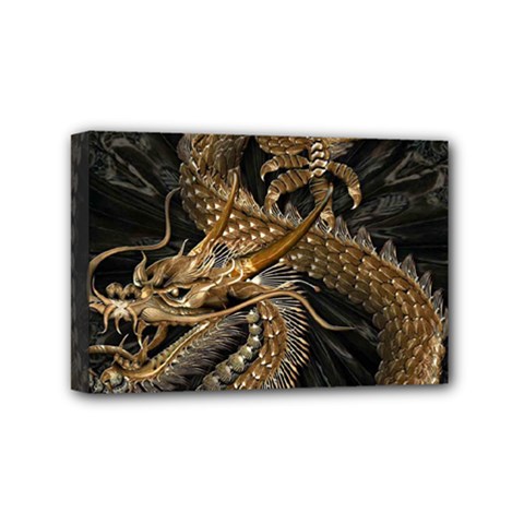 Fantasy Dragon Pentagram Mini Canvas 6  X 4  (stretched)