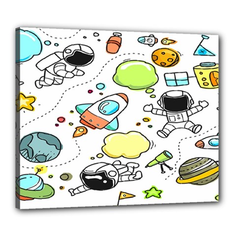 Sketch Cartoon Space Set Canvas 24  x 20  (Stretched)