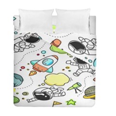 Sketch Cartoon Space Set Duvet Cover Double Side (Full/ Double Size)