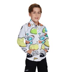 Sketch Cartoon Space Set Kids  Windbreaker