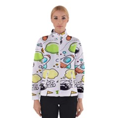 Sketch Cartoon Space Set Women s Bomber Jacket