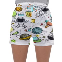 Sketch Cartoon Space Set Sleepwear Shorts