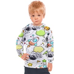 Sketch Cartoon Space Set Kids  Hooded Pullover