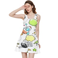 Sketch Cartoon Space Set Inside Out Racerback Dress