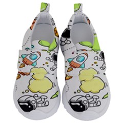 Sketch Cartoon Space Set Kids  Velcro No Lace Shoes by Hannah976