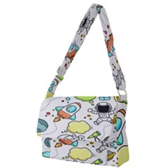 Sketch Cartoon Space Set Full Print Messenger Bag (S)