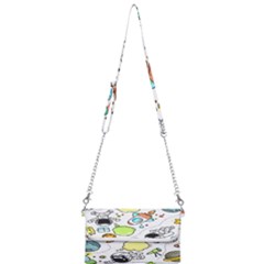 Sketch Cartoon Space Set Mini Crossbody Handbag