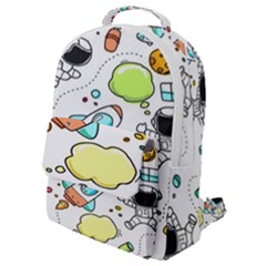 Sketch Cartoon Space Set Flap Pocket Backpack (Small)