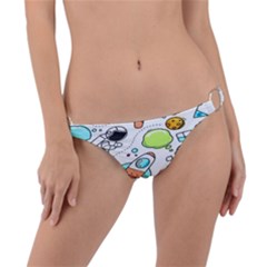 Sketch Cartoon Space Set Ring Detail Bikini Bottoms by Hannah976