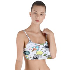 Sketch Cartoon Space Set Layered Top Bikini Top 