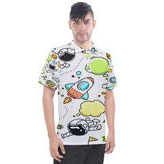 Sketch Cartoon Space Set Men s Polo T-Shirt