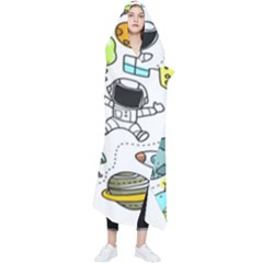 Sketch Cartoon Space Set Wearable Blanket by Hannah976