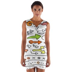 Desktop Pattern Art Graphic Design Wrap Front Bodycon Dress