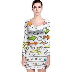 Desktop Pattern Art Graphic Design Long Sleeve Velvet Bodycon Dress