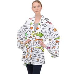 Desktop Pattern Art Graphic Design Long Sleeve Velvet Kimono 